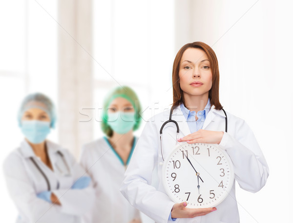 Feminino médico parede relógio saúde Foto stock © dolgachov