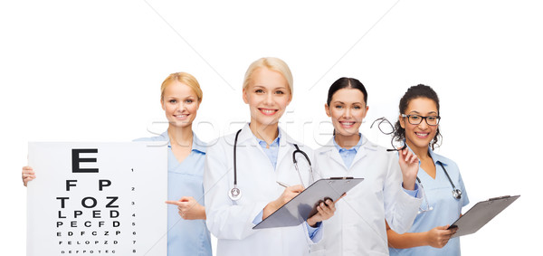 笑みを浮かべて 女性 眼 医師 医療 ストックフォト © dolgachov