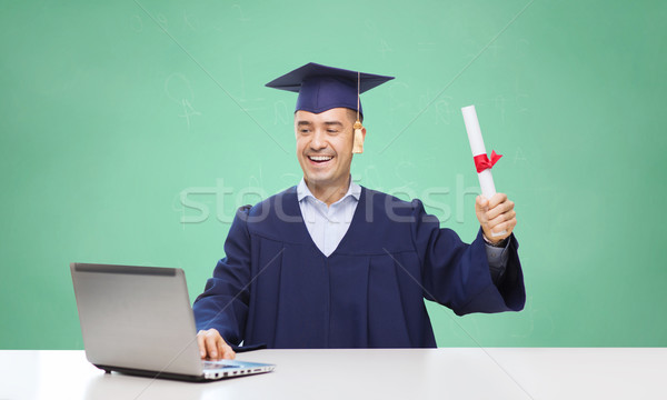 улыбаясь взрослый студент диплом образование окончания Сток-фото © dolgachov
