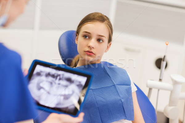 Stockfoto: Tandarts · Xray · meisje · patiënt · mensen