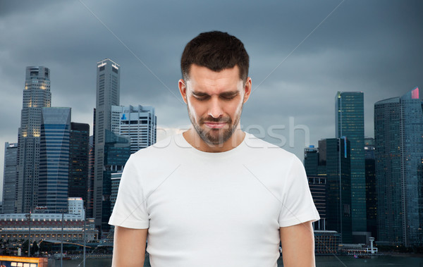 Malheureux homme Singapour ville émotion [[stock_photo]] © dolgachov