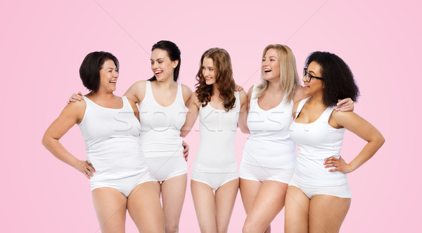 グループ 幸せ 異なる 女性 白 下着 ストックフォト © dolgachov