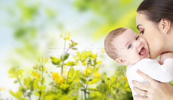 快樂 母親 接吻 可愛的 嬰兒 家庭 商業照片 © dolgachov