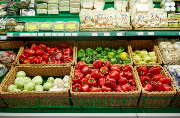 bell peppers or paprika at grocery store Stock photo © dolgachov