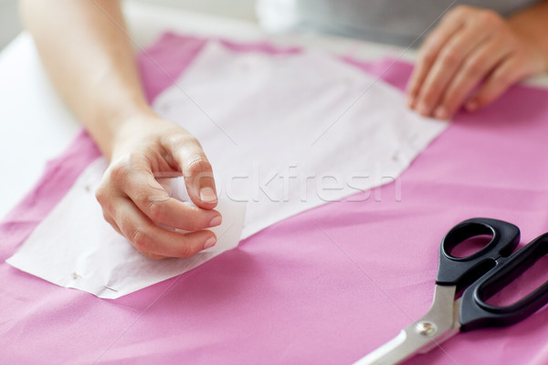 женщину шаблон рисунок мелом ткань люди рукоделие Сток-фото © dolgachov