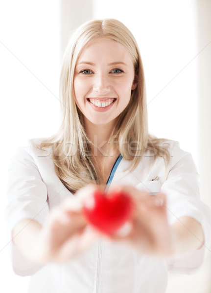 female doctor with heart Stock photo © dolgachov