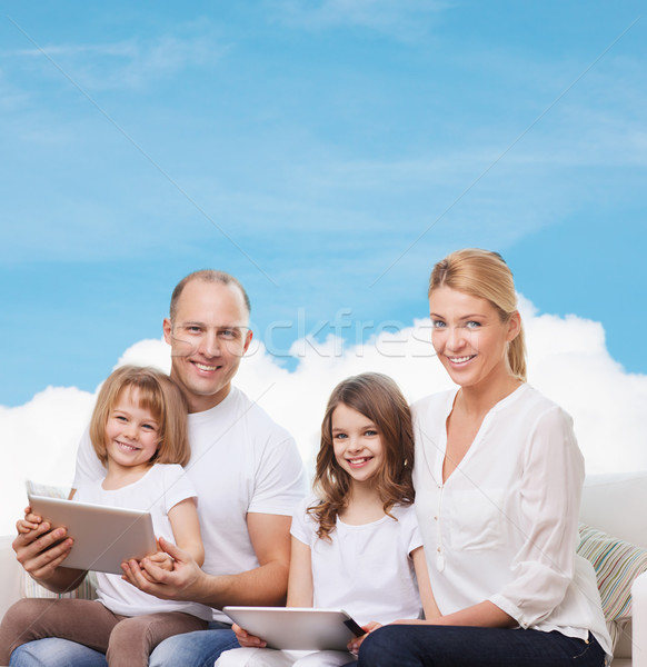 happy family with tablet pc computers Stock photo © dolgachov