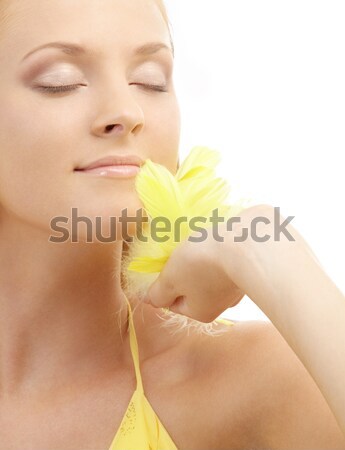 Bela mulher esponja brilhante quadro mulher cara Foto stock © dolgachov