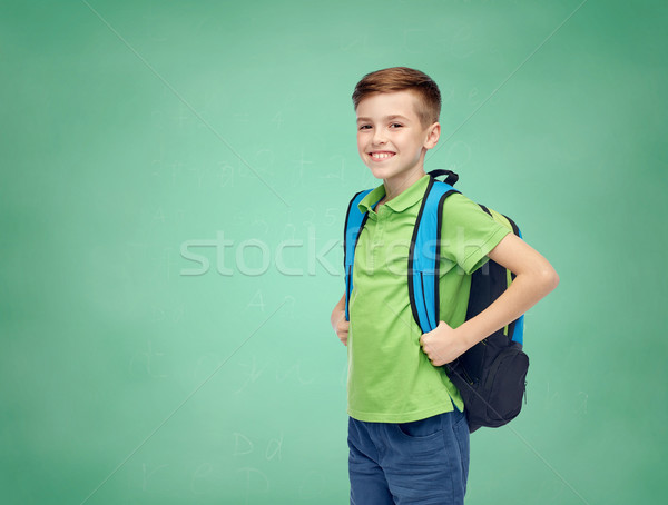 Heureux étudiant garçon école sac enfance [[stock_photo]] © dolgachov