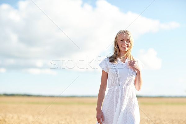 Glücklich Getreide Bereich Glück Stock foto © dolgachov