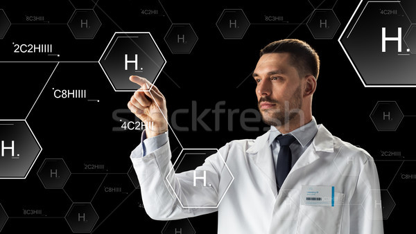 Wissenschaftler chemischen Formel Projektion Wissenschaft Stock foto © dolgachov