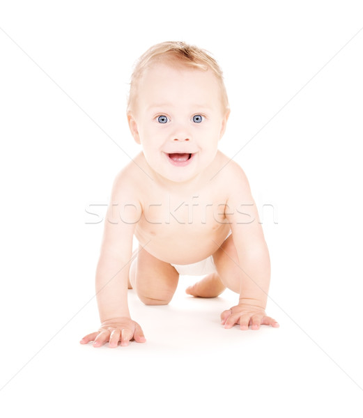 ストックフォト: 赤ちゃん · 少年 · おむつ · 画像 · 白