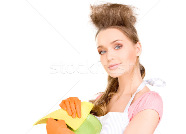 housewife washing dish Stock photo © dolgachov