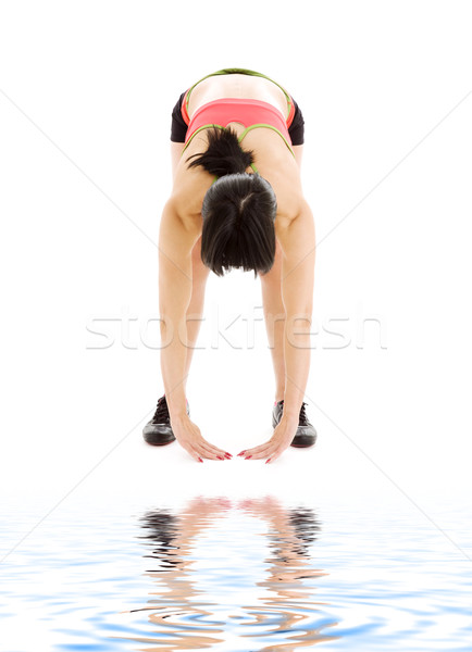 Előre görbület kép fitnessz oktató gyakorol Stock fotó © dolgachov