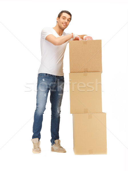 Schöner Mann groß Boxen Bild Mann Service Stock foto © dolgachov