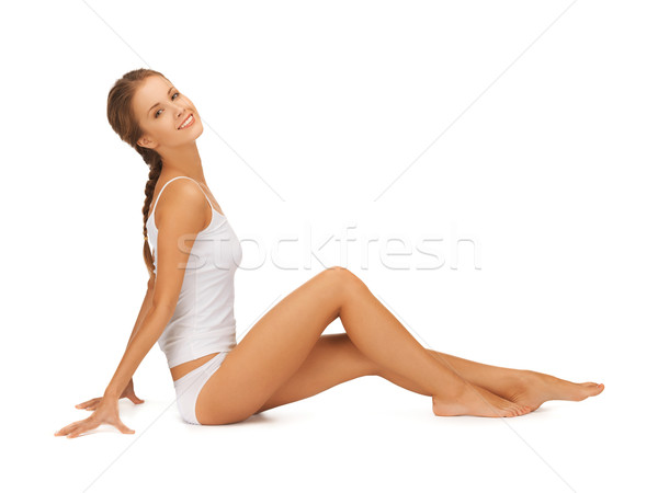 Güzel bir kadın pamuk resim kadın seksi sağlık Stok fotoğraf © dolgachov