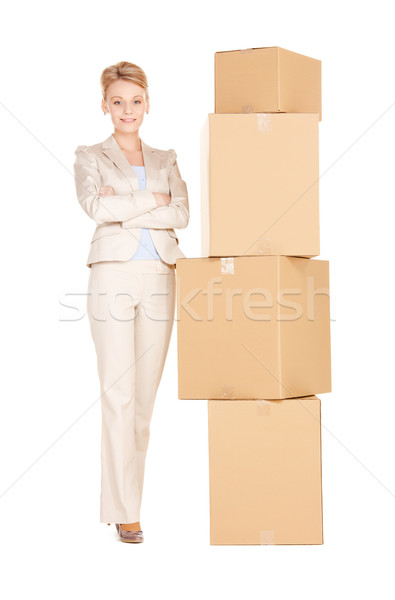 Geschäftsfrau groß Boxen Bild anziehend Frau Stock foto © dolgachov