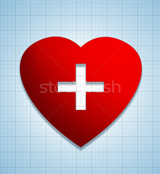 heart shape sign with cross Stock photo © dolgachov