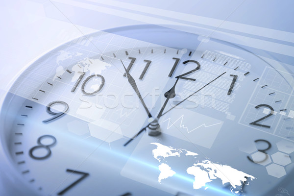 clock and virtual screen Stock photo © dolgachov