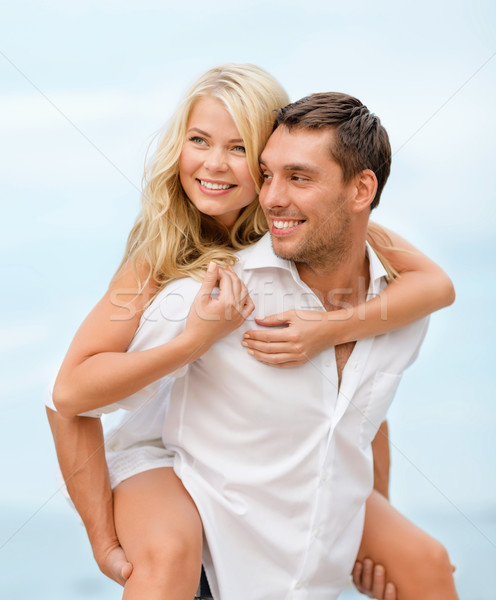 Casal beira-mar verão férias celebração namoro Foto stock © dolgachov