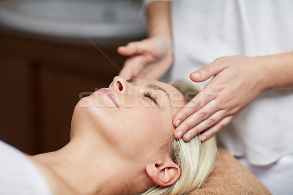 Foto stock: Mujer · cara · masaje · spa · personas
