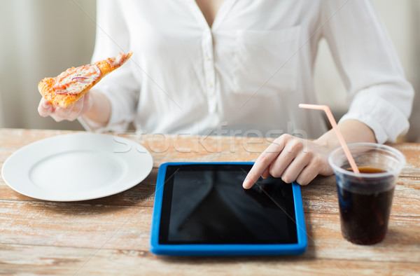 Stockfoto: Vrouw · diner · fast · food · mensen