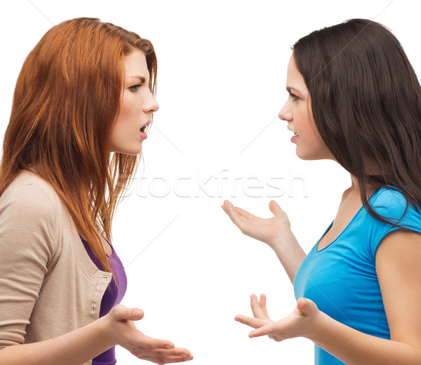 Stock photo: two teenagers having a fight