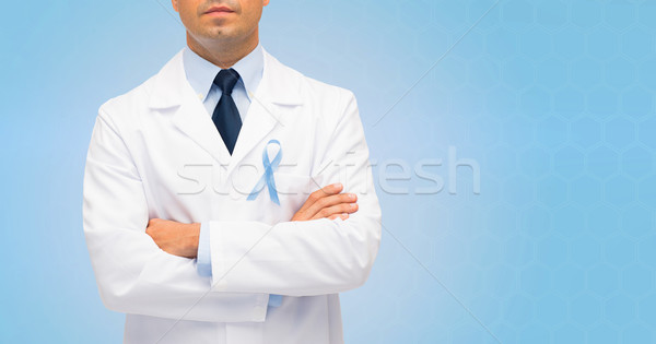 Lekarza prostata raka świadomość wstążka opieki zdrowotnej Zdjęcia stock © dolgachov