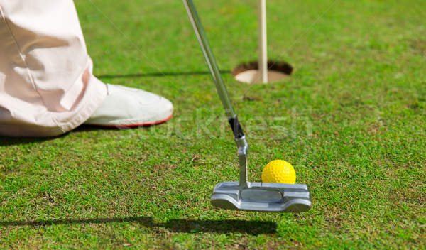 Stockfoto: Man · club · bal · spelen · golf