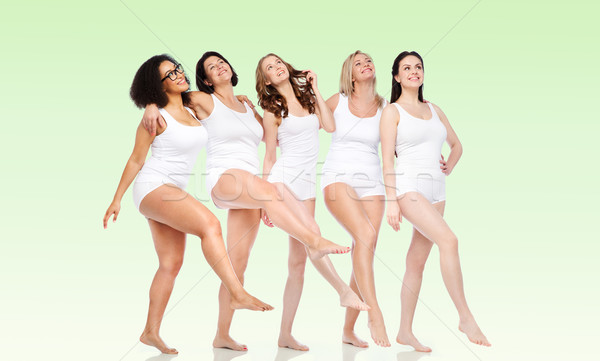 Сток-фото: группа · счастливым · различный · женщины · белый · белье