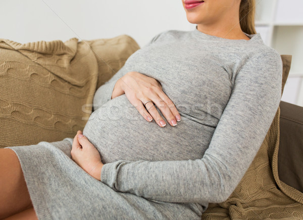 Stockfoto: Zwangere · vrouw · groot · buik · zwangerschap · mensen