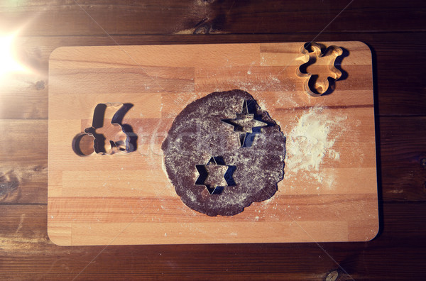 Közelkép gyömbér liszt tábla sütés főzés Stock fotó © dolgachov