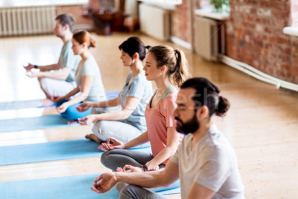 Grupo de personas yoga estudio fitness Foto stock © dolgachov