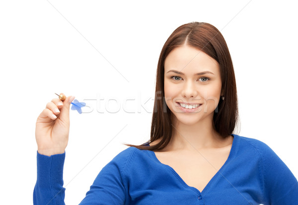 деловая женщина дартс ярко фотография женщину счастливым Сток-фото © dolgachov