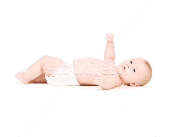 Verlegung Baby Junge Windel Bild weiß Stock foto © dolgachov