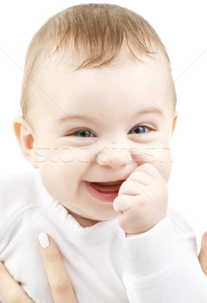 Nevet baba fényes közelkép portré imádnivaló Stock fotó © dolgachov