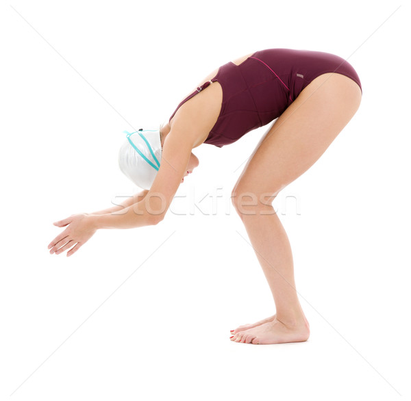 Schwimmer hellen Bild Frau weiß Mädchen Stock foto © dolgachov