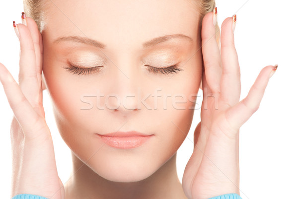 Mutsuz kadın parlak resim beyaz üzücü Stok fotoğraf © dolgachov