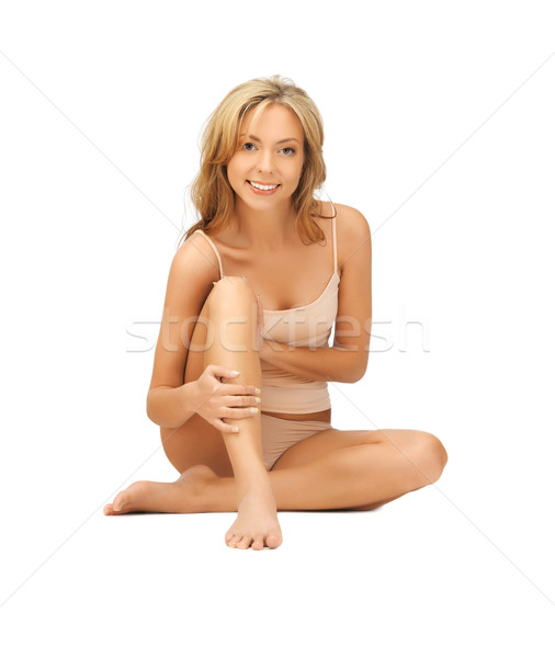 Сток-фото: женщину · хлопка · прикасаться · ног · фотография · красивая · женщина