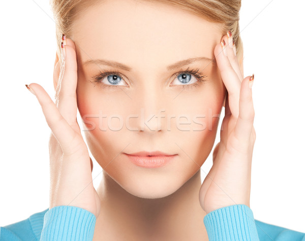 несчастный женщину голову рук печально Сток-фото © dolgachov