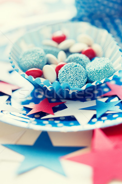 Stock photo: candies with star decoration on independence day