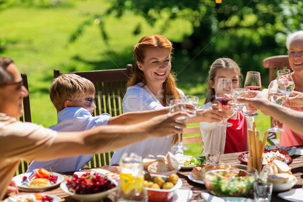 [[stock_photo]]: Famille · heureuse · dîner · été · garden · party · loisirs · vacances