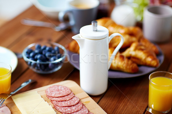 コーヒー ポット 食品 務め 表 朝食 ストックフォト © dolgachov