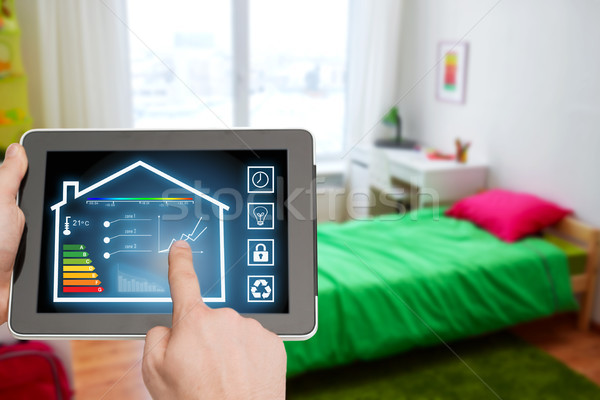 tablet pc with smart home settings on screen Stock photo © dolgachov