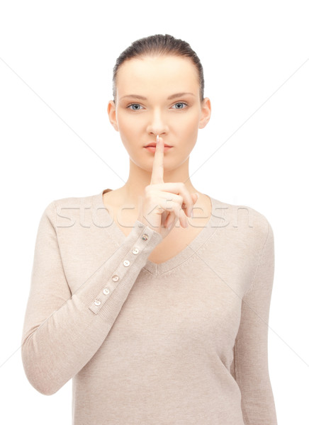 finger on lips Stock photo © dolgachov