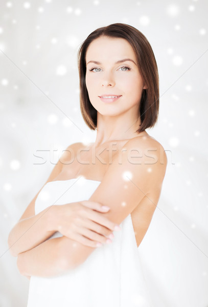 beautiful woman standing in towel Stock photo © dolgachov