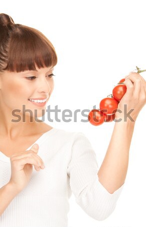 woman with ripe tomatoes Stock photo © dolgachov