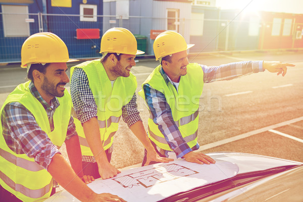 Constructores plan coche edificio construcción Foto stock © dolgachov