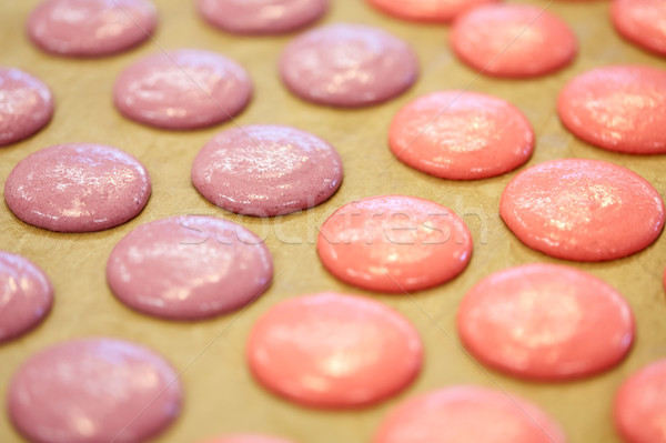 Macaron кремом бумаги приготовления продовольствие Сток-фото © dolgachov