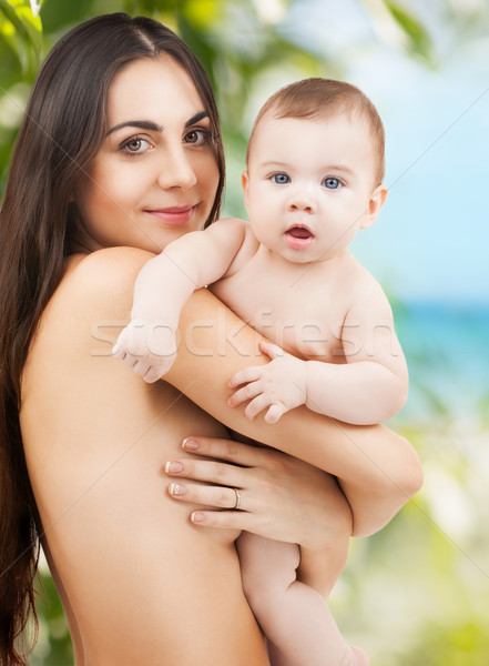 happy mother with adorable baby Stock photo © dolgachov